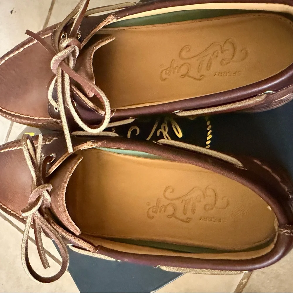 Sperry Gold Cup Leather Boat Shoes Brown Mens 7.5 New w/ Box Premium - Picture 5 of 7